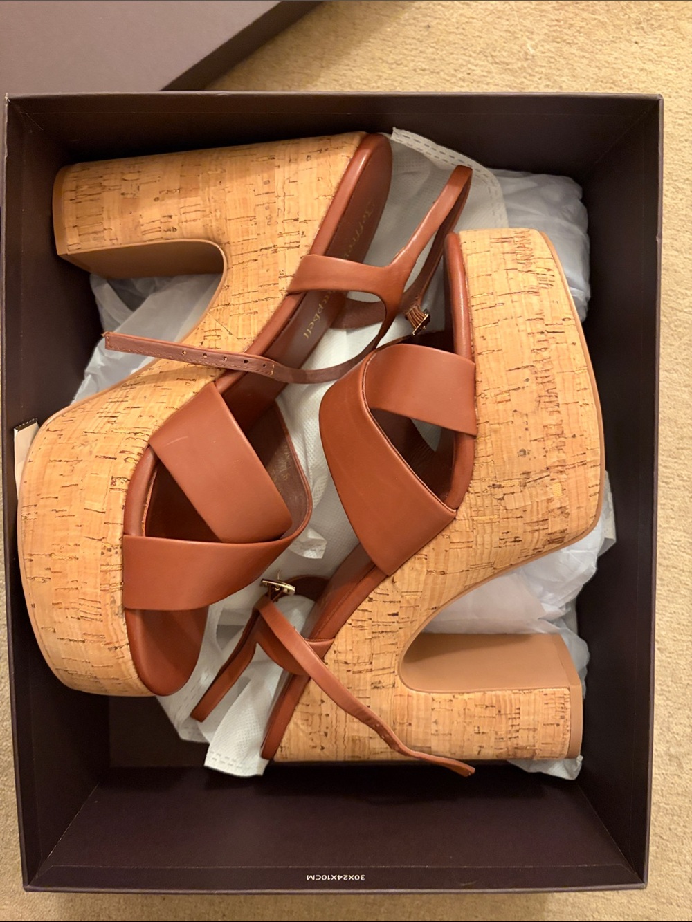 Jeffrey Campbell Big Time Platform Sandals Brown - Picture 3 of 6